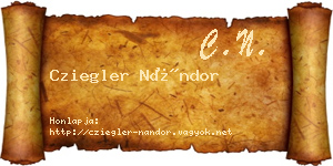 Cziegler Nándor névjegykártya